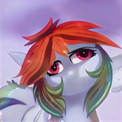 Size: 1024x1024 | Tagged: safe, artist:thisponydoesnotexist, imported from derpibooru, pony, ai content, ai generated, derp, generator:thisponydoesnotexist, machine learning abomination, neural network, neural network abomination, not rainbow dash, solo