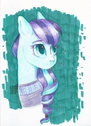 Size: 1565x2160 | Tagged: safe, artist:ske, imported from derpibooru, coloratura, earth pony, pony, marker drawing, pencil drawing, solo, traditional art