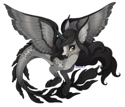 Size: 917x788 | Tagged: safe, artist:tsurime, imported from derpibooru, oc, oc only, merpony, seapony (g4), alternate forms, brown eyes, colored, commission, custom, eyelashes, fins, fish tail, flowing mane, flowing tail, horn, irl, photo, seaponified, simple background, smiling, solo, species swap, spread wings, tail, toy, transparent background, wings