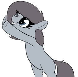 Size: 2048x2010 | Tagged: safe, artist:axlearts, oc, oc only, oc:delpone, earth pony, pony, bipedal, female, hooves out, mare, simple background, smiling, solo, transparent background