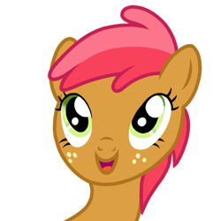 Size: 768x768 | Tagged: safe, artist:goldenflowerfan75, imported from derpibooru, babs seed, earth pony, pony, .ai available, .svg available, commission, excited, excited ponies, female, filly, freckles, open mouth, simple background, solo, svg, transparent background, vector, ych result, your character here