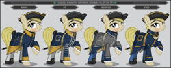 Size: 1280x512 | Tagged: safe, artist:brony-works, imported from derpibooru, earth pony, pony, clothes, female, mare, solo, sweden, uniform