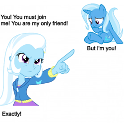 Size: 483x478 | Tagged: safe, artist:grapefruitface1, edit, imported from derpibooru, trixie, human, pony, unicorn, equestria girls, human ponidox, self ponidox, show accurate, text
