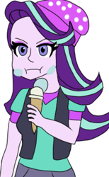 Size: 368x596 | Tagged: safe, artist:robdog97, imported from derpibooru, starlight glimmer, human, equestria girls, beanie, brain freeze, food, hat, ice cream, messy eating, solo, that human sure does love ice cream