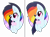 Size: 3441x2529 | Tagged: safe, artist:starshinesentry07, imported from derpibooru, oc, oc only, oc:prism borealis dash, pegasus, pony, female, heart, mare, offspring, parent:rainbow dash, parent:soarin', parents:soarindash, solo