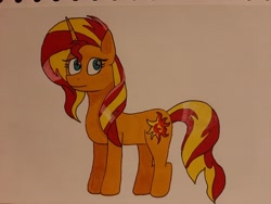 Size: 4032x3024 | Tagged: safe, artist:yukine001, imported from derpibooru, sunset shimmer, pony, unicorn, female, mare, solo, traditional art