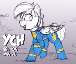 Size: 1280x1083 | Tagged: safe, artist:felixf, imported from derpibooru, oc, pegasus, clothes, commission, pegasus oc, smiling, uniform, wings, wonderbolts uniform, ych sketch, your character here