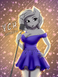 Size: 3500x4600 | Tagged: safe, artist:jerraldina, imported from derpibooru, anthro, clothes, commission, dress, female, singer, solo, your character here