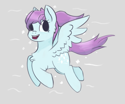 Size: 5516x4601 | Tagged: safe, artist:backgroundpony#f352, imported from derpibooru, oc, oc only, pegasus, pony, cute, digital art, fluffy, flying, ponytail, simple background, simple shading, wings