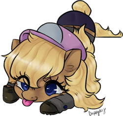 Size: 1574x1483 | Tagged: safe, artist:1eg, imported from derpibooru, oc, oc:hay bale, earth pony, pony, :p, clothes, cute, hat, ocbetes, original character do not steal, tongue out