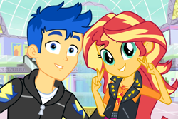 Size: 9000x6000 | Tagged: safe, artist:jadeharmony, artist:jadethepegasus, imported from derpibooru, flash sentry, sunset shimmer, equestria girls, female, flashimmer, male, shipping, straight