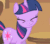 Size: 592x516 | Tagged: safe, imported from derpibooru, screencap, twilight sparkle, pony, unicorn, a bird in the hoof, season 1, >:), evil grin, eyes closed, female, gif, glowing horn, grin, horn, magic, mare, non-animated gif, ominous, pure unfiltered evil, rapeface, smiling, smirk, solo, unicorn twilight