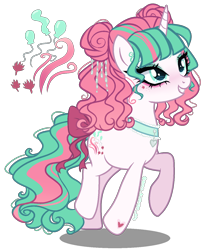 Size: 1200x1400 | Tagged: safe, artist:gihhbloonde, imported from derpibooru, oc, oc only, pony, unicorn, bow, female, magical lesbian spawn, mare, offspring, parent:gusty, parent:pinkie pie, simple background, solo, tail bow, transparent background