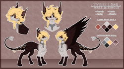Size: 3990x2230 | Tagged: safe, artist:honeybbear, imported from derpibooru, oc, oc only, oc:tyrell, pegasus, pony, male, reference sheet, solo, stallion