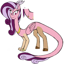 Size: 3000x3000 | Tagged: safe, artist:chelseawest, imported from derpibooru, oc, oc only, draconequus, hybrid, female, interspecies offspring, offspring, parent:discord, parent:princess cadance, parents:discodance, simple background, solo, transparent background