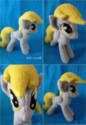 Size: 600x870 | Tagged: safe, artist:cwossie, imported from derpibooru, derpy hooves, pegasus, pony, fluffy, folded wings, plushie, solo, wings