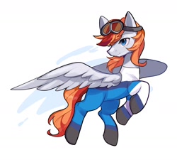 Size: 2000x1800 | Tagged: safe, artist:wzngtx, artist:猞塔, imported from derpibooru, oc, oc:felix gulfstream, pegasus, pony, clothes, commission, flight suit, goggles, goggles on head, male, simple background, solo, uniform