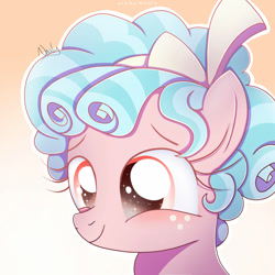 Size: 1024x1024 | Tagged: safe, artist:nnaly, imported from derpibooru, cozy glow, pegasus, pony, cozybetes, cute, female, filly, foal, gradient background, head only, solo, sparkly eyes