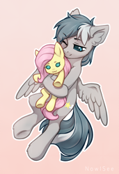 Size: 2480x3635 | Tagged: safe, artist:inowiseei, imported from derpibooru, fluttershy, oc, oc only, oc:summer memory, pegasus, pony, plushie, solo