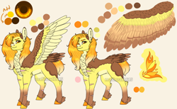Size: 1200x738 | Tagged: safe, artist:malinraf1615, imported from derpibooru, spitfire, pegasus, pony, alternate hairstyle, chest fluff, female, hair over one eye, leg fluff, mare, markings, one eye closed, redesign, reference sheet, scar, solo, spread wings, unshorn fetlocks, watermark, wings, wink
