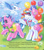 Size: 1280x1453 | Tagged: safe, artist:heckyeahponyscans, artist:lyn fletcher, imported from derpibooru, star catcher, sunny daze (g3), sweet breeze, earth pony, pegasus, pony, balloon, bipedal, bubble, clothes, dandelion, decoration, female, flower, flying, g3, holding balloons, liquid soap, looking at you, mini flags, official, official book, open mouth, party balloon, pole, polo shirt, pony field day, ponytail, scrunchie, shirt, soap, t-shirt, trio, trio female, unsure, visor, whistle