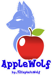 Size: 2033x2951 | Tagged: safe, artist:amgiwolf, imported from derpibooru, oc, oc only, oc:applewolf, wolf, apple, cutie mark, cutie mark only, food, no pony, simple background, transparent background