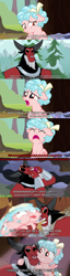 Size: 1000x3935 | Tagged: safe, edit, edited screencap, imported from derpibooru, screencap, cozy glow, lord tirek, centaur, pegasus, pony, frenemies (episode), marks for effort, angry, annoyed, antagonist, bawling, caption, chest plate, comic, cozybetes, crying, curly mane, cute, female, filly, funny, horns, image macro, male, nose piercing, nose ring, piercing, screencap comic, septum piercing, text, wristband