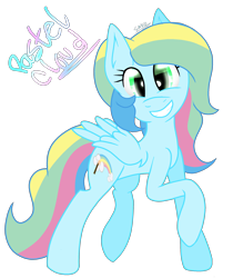 Size: 2100x2500 | Tagged: safe, artist:juliet-gwolf18, imported from derpibooru, oc, oc only, oc:pastel cloud, pegasus, pony, eyelashes, female, grin, mare, pegasus oc, raised hoof, simple background, smiling, solo, transparent background, wings