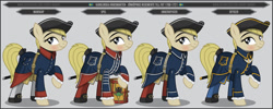 Size: 1280x512 | Tagged: safe, artist:brony-works, imported from derpibooru, earth pony, pony, clothes, drums, female, mare, musical instrument, solo, sweden, uniform