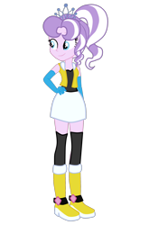 Size: 1548x2340 | Tagged: safe, artist:gmaplay, imported from derpibooru, diamond tiara, equestria girls, clothes, older, older diamond tiara, simple background, socks, solo, thigh highs, transparent background