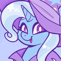 Size: 640x640 | Tagged: safe, artist:pankekies, imported from derpibooru, trixie, cape, clothes, hat, icon, trixie's cape, trixie's hat