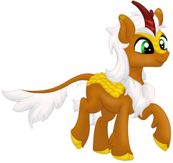 Size: 1550x1459 | Tagged: safe, artist:soctavia, imported from derpibooru, oc, oc only, oc:verdant pyre, kirin, kirin oc, male, simple background, smiling, solo, transparent background, trotting