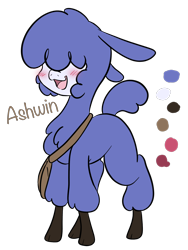 Size: 1536x2048 | Tagged: safe, artist:larrykitty, artist:php156, imported from derpibooru, oc, oc:ashwin, alpaca, apothecary bag, blushing, male, reference sheet, teenager