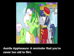 Size: 480x360 | Tagged: safe, edit, edited screencap, imported from derpibooru, screencap, auntie applesauce, grannies gone wild, bellhop, discovery family logo, meme, motivational poster, welcome inn, wrong aspect ratio