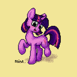 Size: 512x512 | Tagged: safe, artist:mintart, imported from derpibooru, twilight sparkle, pony, unicorn, female, mare, pixel art, simple background, solo, unicorn twilight