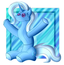 Size: 1288x1320 | Tagged: safe, artist:thebenalpha, imported from derpibooru, trixie, original species, plush pony, unicorn, hugs needed, plushie, simple background, transparent background