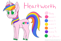 Size: 1800x1200 | Tagged: safe, artist:champion-of-namira, imported from derpibooru, oc, oc only, oc:heartworth, pony, unicorn, female, mare, reference sheet, simple background, solo, white background