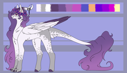 Size: 3372x1953 | Tagged: safe, artist:amcirken, imported from derpibooru, oc, oc only, oc:kiara, hybrid, female, horns, solo, two toned wings, wings