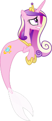 Size: 1172x2701 | Tagged: safe, artist:kaylathehedgehog, imported from derpibooru, princess cadance, mermaid, merpony, ariel, cropped, crown, female, hoof shoes, jewelry, parody, regalia, simple background, solo, species swap, the little mermaid, tiara, transparent background, vector