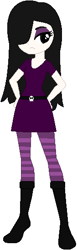 Size: 169x548 | Tagged: safe, artist:sturk-fontaine, imported from derpibooru, human, equestria girls, black hair, equestria girls-ified, goth, haiku, haiku (the loud house), solo, striped legwear, the loud house