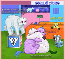 Size: 1101x1011 | Tagged: safe, artist:yehdoo, imported from derpibooru, fluffy pony, series:sound steps, feral fluffy pony, fluffy pony original art, hug, hugbox