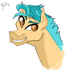 Size: 2334x2256 | Tagged: safe, artist:tyleks, imported from derpibooru, hitch trailblazer, earth pony, pony, g5, male, smiling