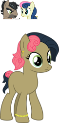 Size: 772x1597 | Tagged: safe, artist:littlejurnalina, imported from derpibooru, bon bon, doctor caballeron, sweetie drops, earth pony, pony, female, mare, offspring, parent:bon bon, parent:doctor caballeron, simple background, transparent background