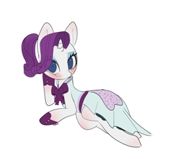 Size: 4900x4464 | Tagged: safe, artist:choyamy, imported from derpibooru, rarity, pony, unicorn, rarity investigates, absurd resolution, blushing, cute, female, looking at you, lying down, mare, ponytail, raribetes, simple background, solo, white background