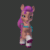 Size: 600x600 | Tagged: safe, artist:fynamic, imported from derpibooru, sunny starscout, earth pony, pony, 3d, animated, badge, bag, braid, butt, female, g5, gif, gray background, mare, open mouth, plot, raised hoof, simple background, solo, turnaround, unshorn fetlocks