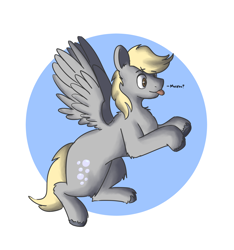 Size: 3000x3200 | Tagged: safe, artist:applejackofalltrades, imported from derpibooru, derpy hooves, pegasus, pony, derpy day, derpy day 2021, flying, solo, tongue out