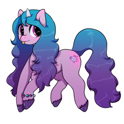 Size: 2000x2000 | Tagged: safe, artist:...macabre..., imported from derpibooru, izzy moonbow, pony, unicorn, spoiler:g5, :p, blushing, colored hooves, cute, cutie mark, female, g5, high res, izzybetes, looking at you, mare, simple background, solo, tongue out, unshorn fetlocks, white background