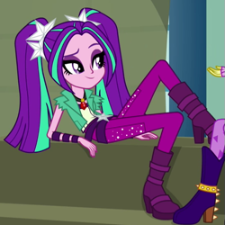 Size: 533x532 | Tagged: safe, imported from derpibooru, screencap, adagio dazzle, aria blaze, equestria girls, rainbow rocks, cropped, offscreen character, sitting