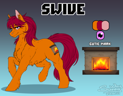 Size: 1200x944 | Tagged: safe, artist:sunny way, imported from derpibooru, oc, oc only, oc:swive, pony, art, artwork, character, cute, digital art, female, feral, finished commission, fire, fireplace, fluffy, mare, reference, reference sheet, smiling, solo, warm