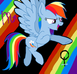 Size: 910x878 | Tagged: safe, artist:rainbowdash1078, imported from derpibooru, rainbow dash, pegasus, pony, dreamy rainbow, pointing, smiling